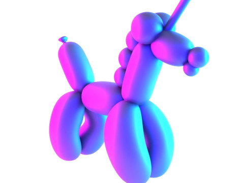 Stampa 3D Candy Unicorn Balloon Decorazione Puntelli Giocattolo Second Life Modello 3D