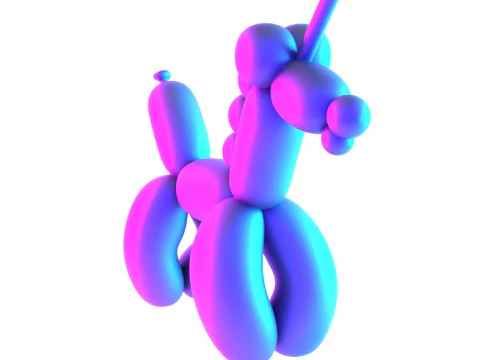 3D Printing Candy Unicorn Balloon Decoration Props Second Life toy 3D Model