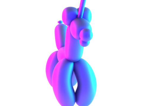 Stampa 3D Candy Unicorn Balloon Decorazione Puntelli Giocattolo Second Life Modello 3D