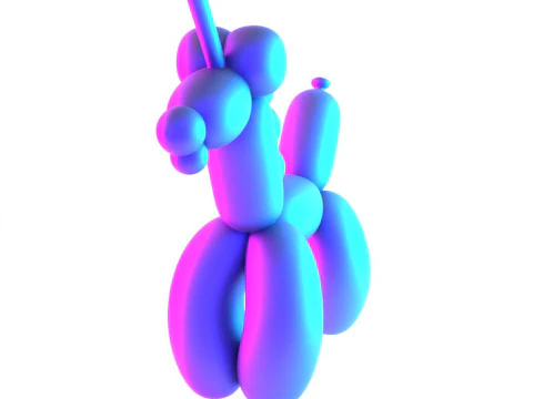 3D Printing Candy Unicorn Balloon Decoration Props Second Life toy 3D Model