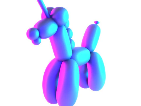 3D Printing Candy Unicorn Balloon Decoration Props Second Life toy 3D Model
