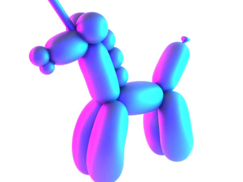 3D Printing Candy Unicorn Balloon Decoration Props Second Life toy 3D Model