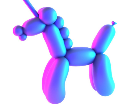 Stampa 3D Candy Unicorn Balloon Decorazione Puntelli Giocattolo Second Life Modello 3D