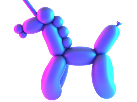 Stampa 3D Candy Unicorn Balloon Decorazione Puntelli Giocattolo Second Life Modello 3D