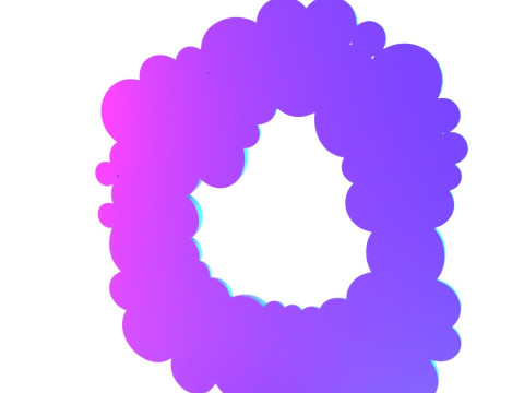 Jouet de décoration de miroir mural de bulles modernes d'impression 3D Modèle 3D