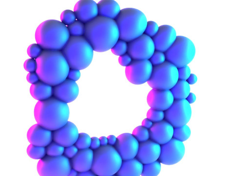 Jouet de décoration de miroir mural de bulles modernes d'impression 3D Modèle 3D