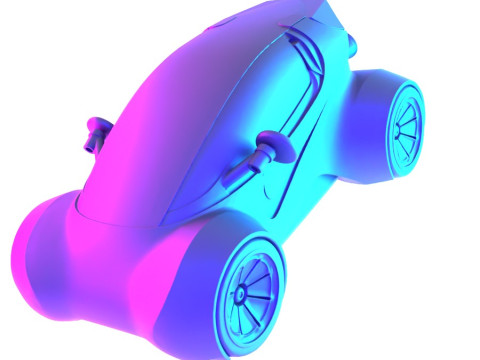 3D Printing Futuristic Smart RC Car Kit Body Shell Chassis toy Model 3D