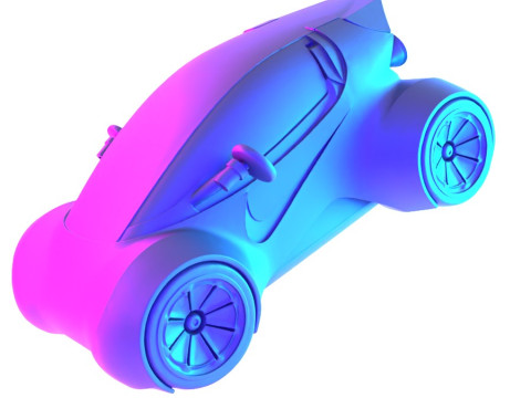 3D Printing Futuristic Smart RC Car Kit Body Shell Chassis toy Model 3D
