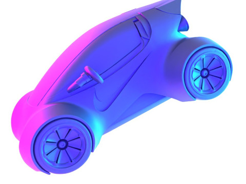 3D Printing Futuristic Smart RC Car Kit Body Shell Chassis toy Model 3D
