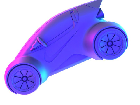 3D Printing Futuristic Smart RC Car Kit Body Shell Chassis toy Model 3D