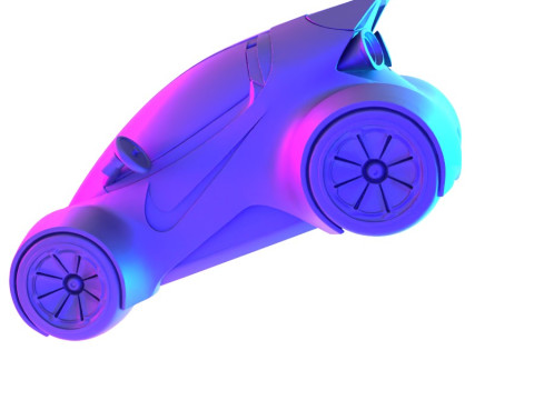 3D Printing Futuristic Smart RC Car Kit Body Shell Chassis toy Model 3D