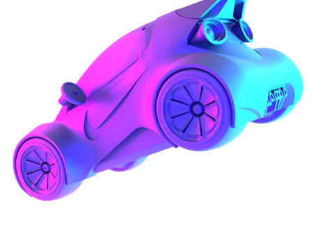 3D Printing Futuristic Smart RC Car Kit Body Shell Chassis toy Model 3D