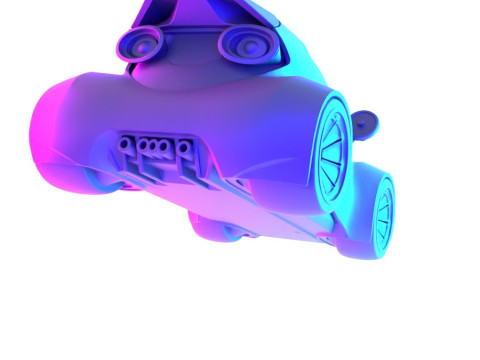 3D Printing Futuristic Smart RC Car Kit Body Shell Chassis toy Model 3D