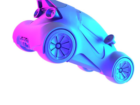 3D Printing Futuristic Smart RC Car Kit Body Shell Chassis toy Model 3D