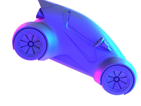 3D Printing Futuristic Smart RC Car Kit Body Shell Chassis toy Model 3D