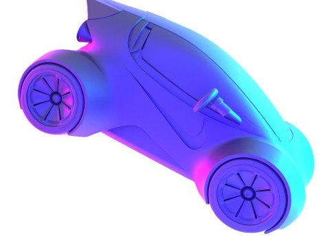 3D Printing Futuristic Smart RC Car Kit Body Shell Chassis toy Model 3D