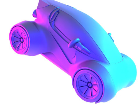 3D Printing Futuristic Smart RC Car Kit Body Shell Chassis toy Model 3D
