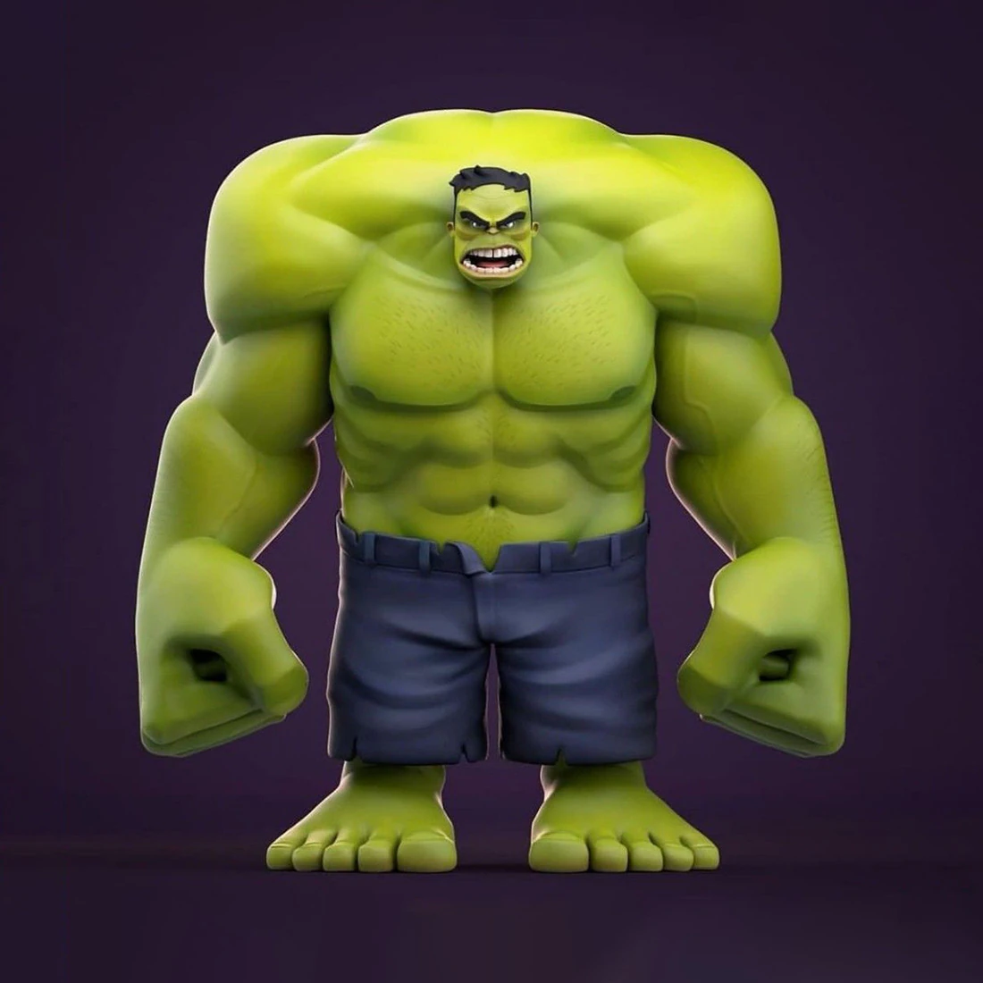 3D Printing Minimalist Incredible Hulk toy 3D Model .c4d .max .obj .3ds .fbx .stl .blend 