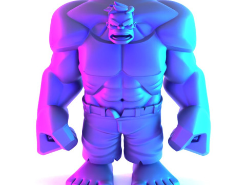 3D Printing Minimalist Incredible Hulk toy 3D Model