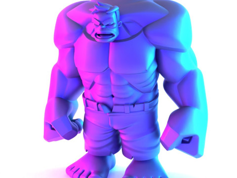 3D Printing Minimalist Incredible Hulk toy 3D Model