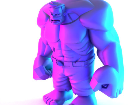 3D Printing Minimalist Incredible Hulk toy 3D Model