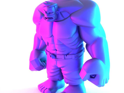 3D Printing Minimalist Incredible Hulk toy 3D Model