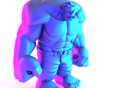 3D Printing Minimalist Incredible Hulk toy 3D Model
