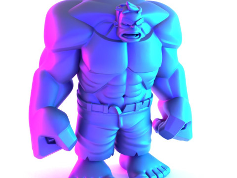 3D Printing Minimalist Incredible Hulk toy 3D Model
