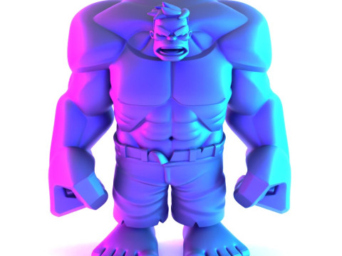 3D Printing Minimalist Incredible Hulk toy 3D Model