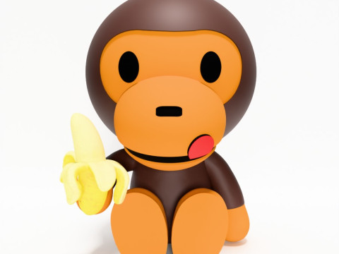 3D Printing Bape Milo Banana toy 3D Model