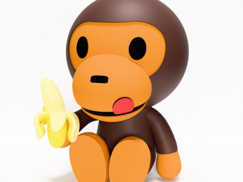 3D Printing Bape Milo Banana toy 3D Model