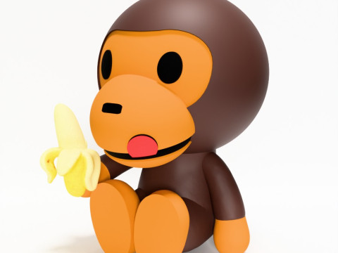 3D Printing Bape Milo Banana toy 3D Model