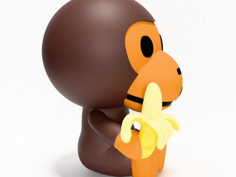 3D Printing Bape Milo Banana toy 3D Model