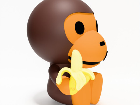 3D Printing Bape Milo Banana toy 3D Model