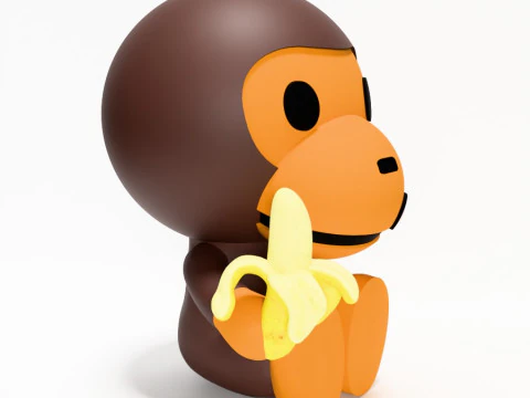 3D Printing Bape Milo Banana toy 3D Model