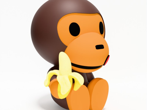 3D Printing Bape Milo Banana toy 3D Model