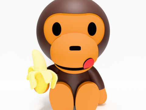 3D Printing Bape Milo Banana toy 3D Model