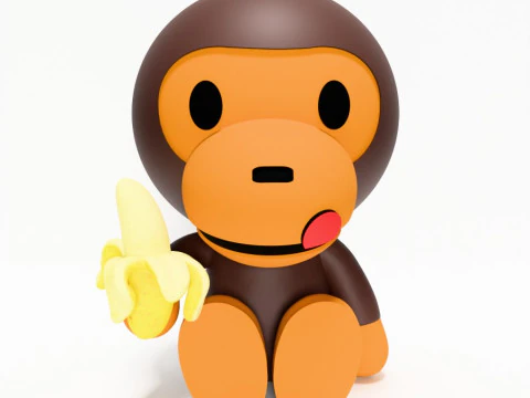 3D Printing Bape Milo Banana toy 3D Model