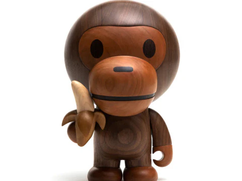 Stampa 3D Bape Milo Banana Giocattolo in legno Modello 3D