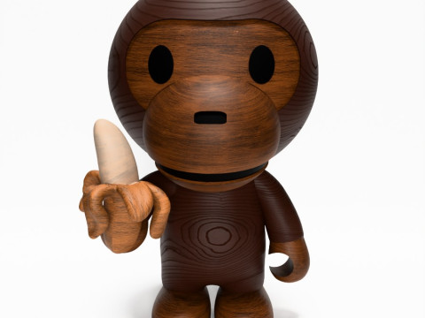 3D 프린팅 Bape Milo 바나나 나무 장난감 3D 모델
