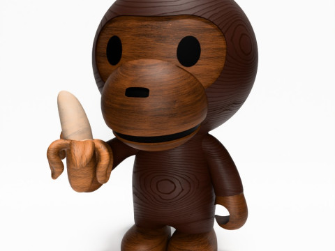 3D 프린팅 Bape Milo 바나나 나무 장난감 3D 모델