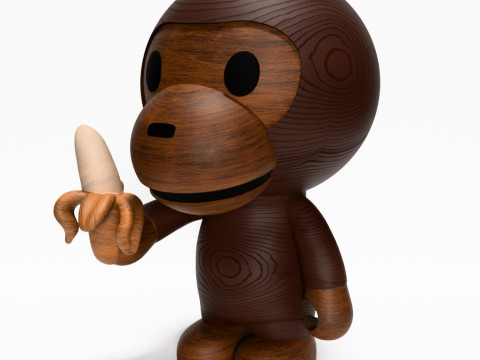 3D 프린팅 Bape Milo 바나나 나무 장난감 3D 모델