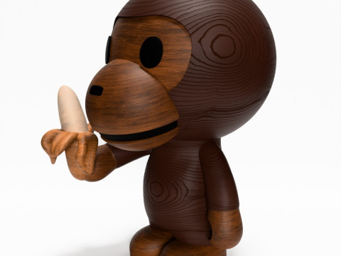 3D 프린팅 Bape Milo 바나나 나무 장난감 3D 모델