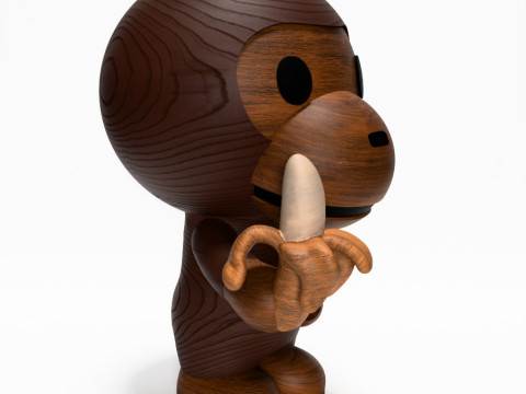 3D 프린팅 Bape Milo 바나나 나무 장난감 3D 모델