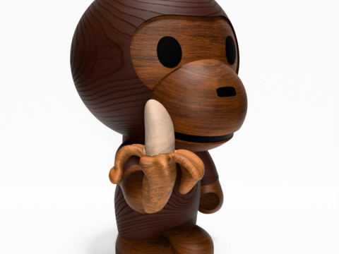 3D 프린팅 Bape Milo 바나나 나무 장난감 3D 모델