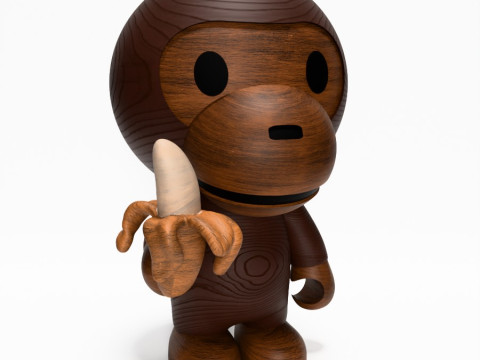 3D 프린팅 Bape Milo 바나나 나무 장난감 3D 모델