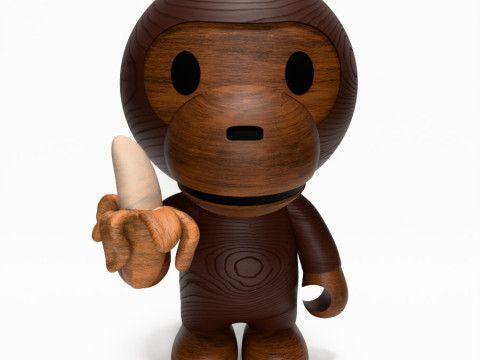 3D 프린팅 Bape Milo 바나나 나무 장난감 3D 모델