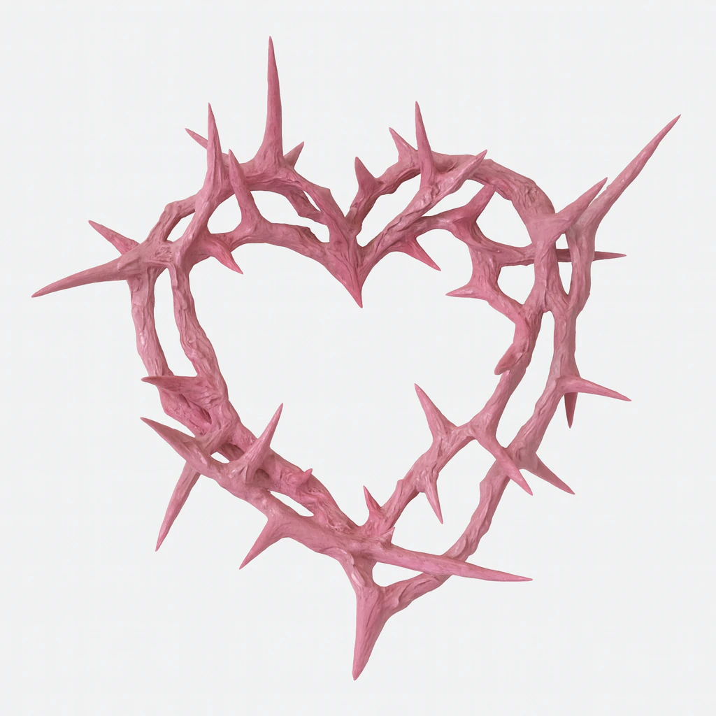 3D Printing Pink Sacred Heart with Crown of Thorns toy 3D Model .c4d .max .obj .3ds .fbx .stl .blend