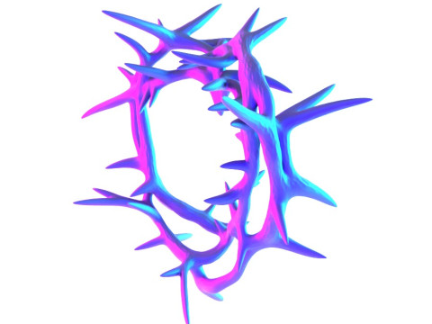 3D Printing Pink Sacred Heart with Crown of Thorns toy 3D Model