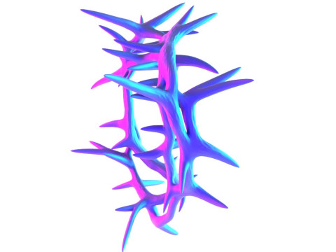 3D Printing Pink Sacred Heart with Crown of Thorns toy 3D Model